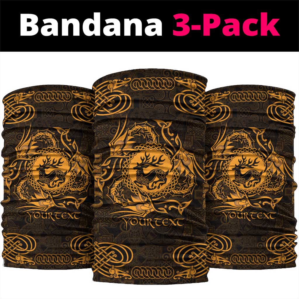 Personalized Carmarthenshire Sir Gaerfyrddin Neck Gaiter Gold Deer Stag Celtic-inspired LT9