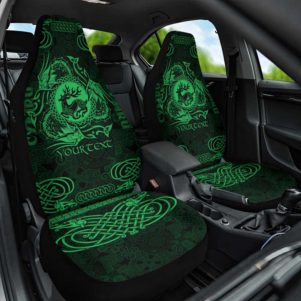 Personalized Carmarthenshire Sir Gaerfyrddin Car Seat Cover Green Deer Stag Celtic-inspired LT9