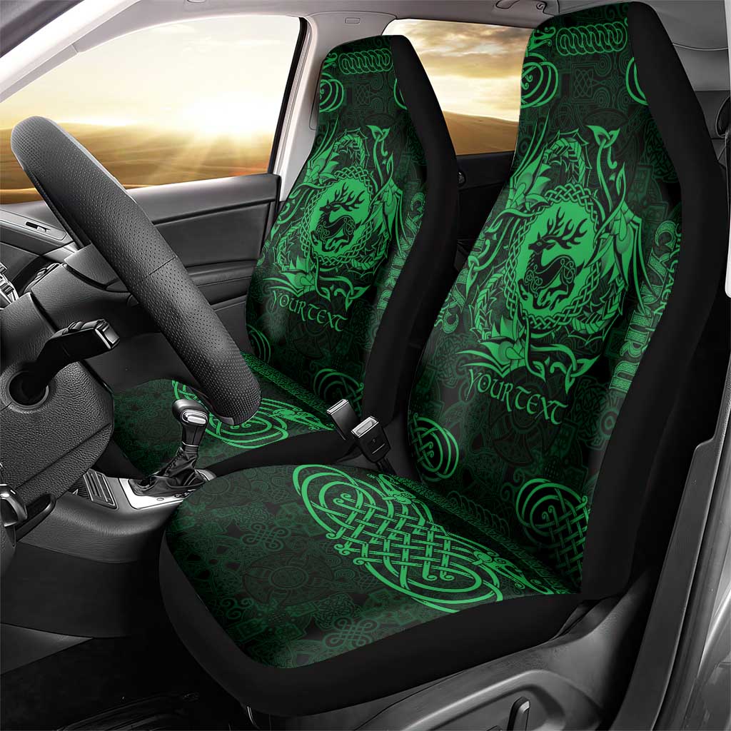 Personalized Carmarthenshire Sir Gaerfyrddin Car Seat Cover Green Deer Stag Celtic-inspired LT9