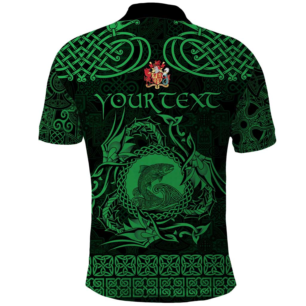 Personalized Carmarthenshire Sir Gaerfyrddin Polo Shirt Green Deer Stag Celtic-inspired LT9