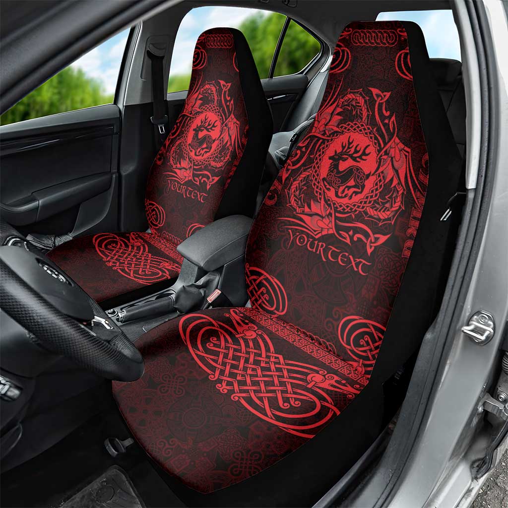 Personalized Carmarthenshire Sir Gaerfyrddin Car Seat Cover Red Deer Stag Celtic-inspired LT9