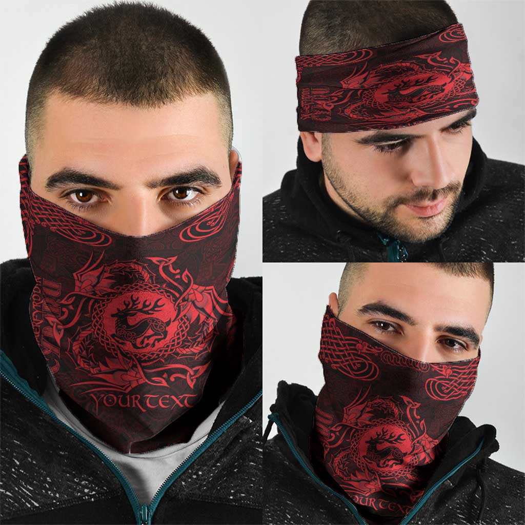 Personalized Carmarthenshire Sir Gaerfyrddin Neck Gaiter Red Deer Stag Celtic-inspired LT9