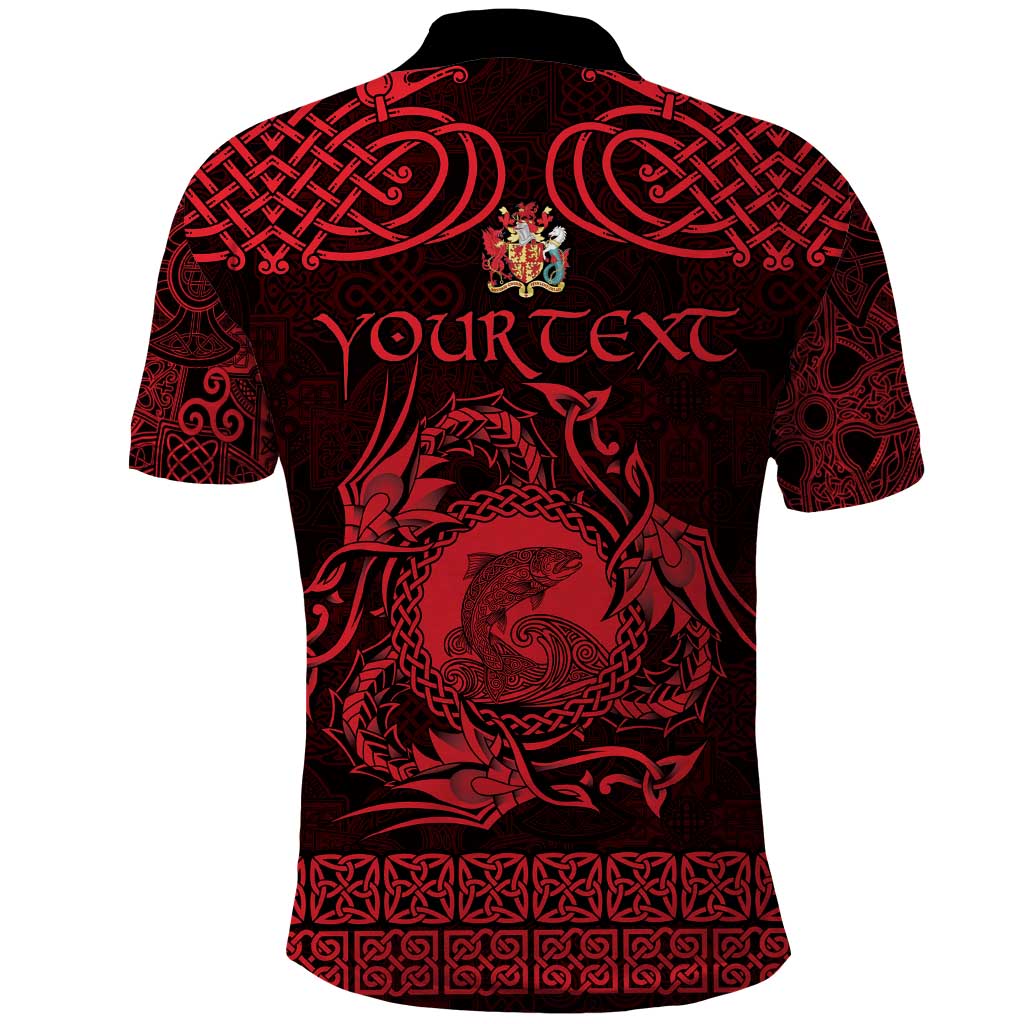 Personalized Carmarthenshire Sir Gaerfyrddin Polo Shirt Red Deer Stag Celtic-inspired LT9