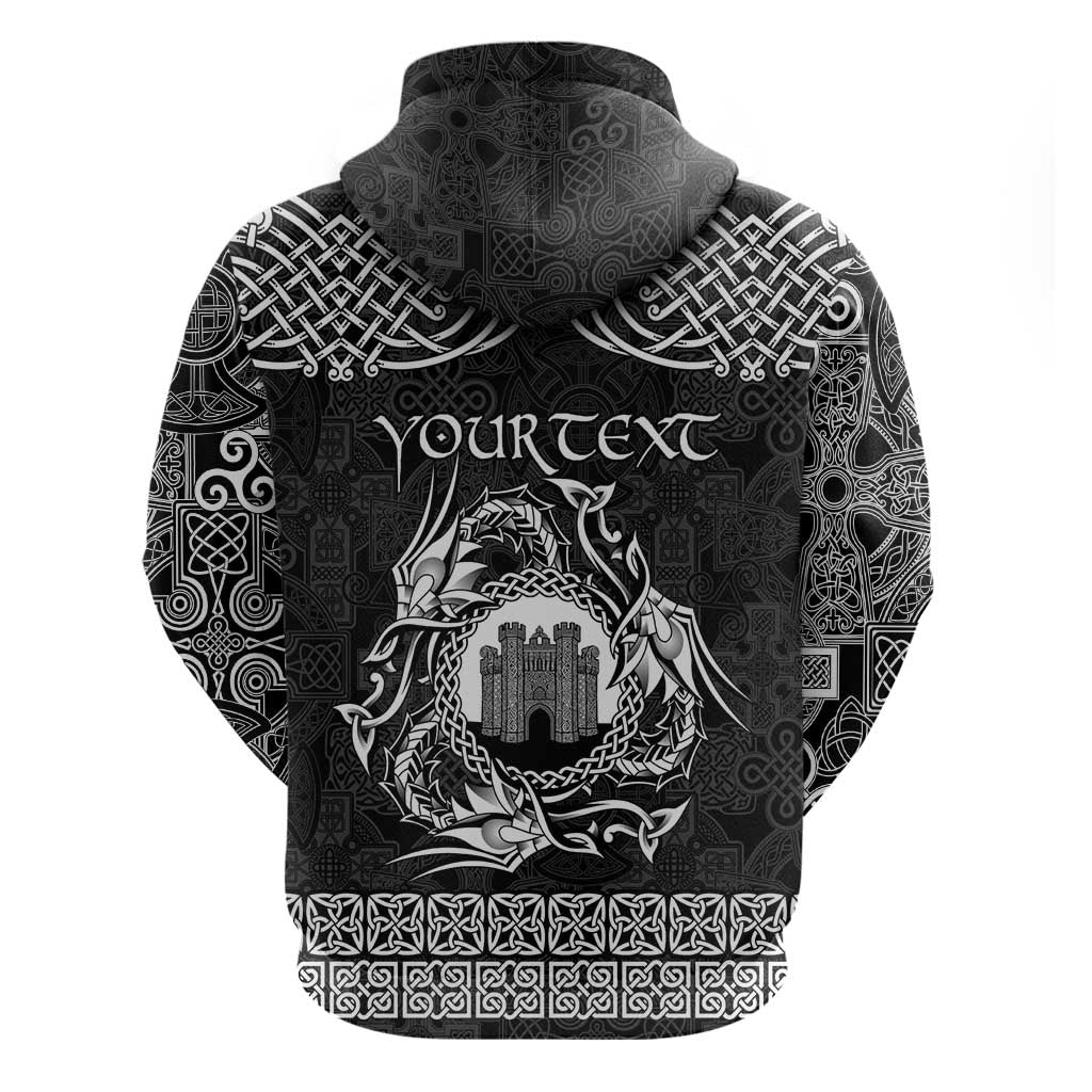 Personalized Denbighshire Sir Ddinbych Hoodie Black Gatehouse Denbigh Castle Celtic-inspired LT9