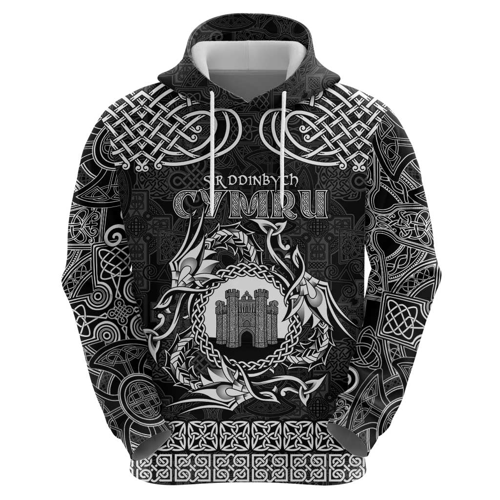 Personalized Denbighshire Sir Ddinbych Hoodie Black Gatehouse Denbigh Castle Celtic-inspired LT9