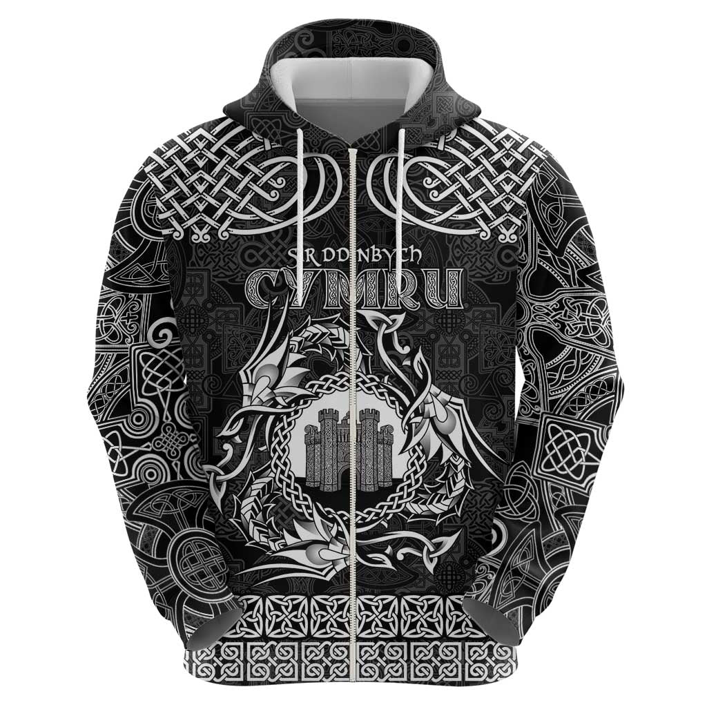 Personalized Denbighshire Sir Ddinbych Hoodie Black Gatehouse Denbigh Castle Celtic-inspired LT9
