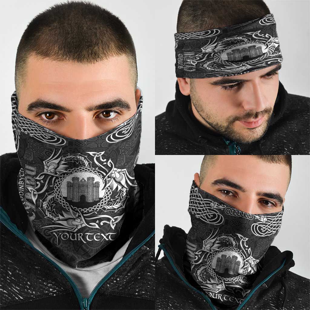Personalized Denbighshire Sir Ddinbych Neck Gaiter Black Gatehouse Denbigh Castle Celtic-inspired LT9