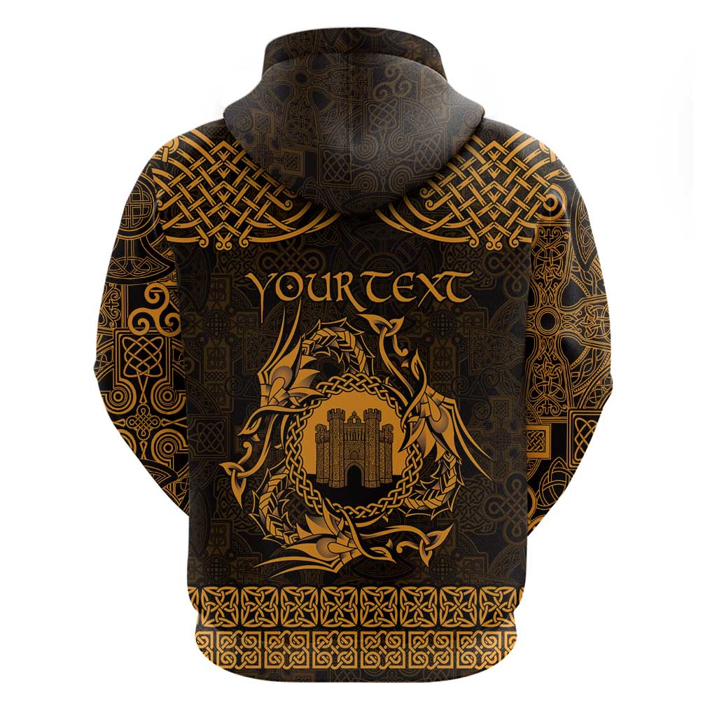 Personalized Denbighshire Sir Ddinbych Hoodie Gold Gatehouse Denbigh Castle Celtic-inspired LT9