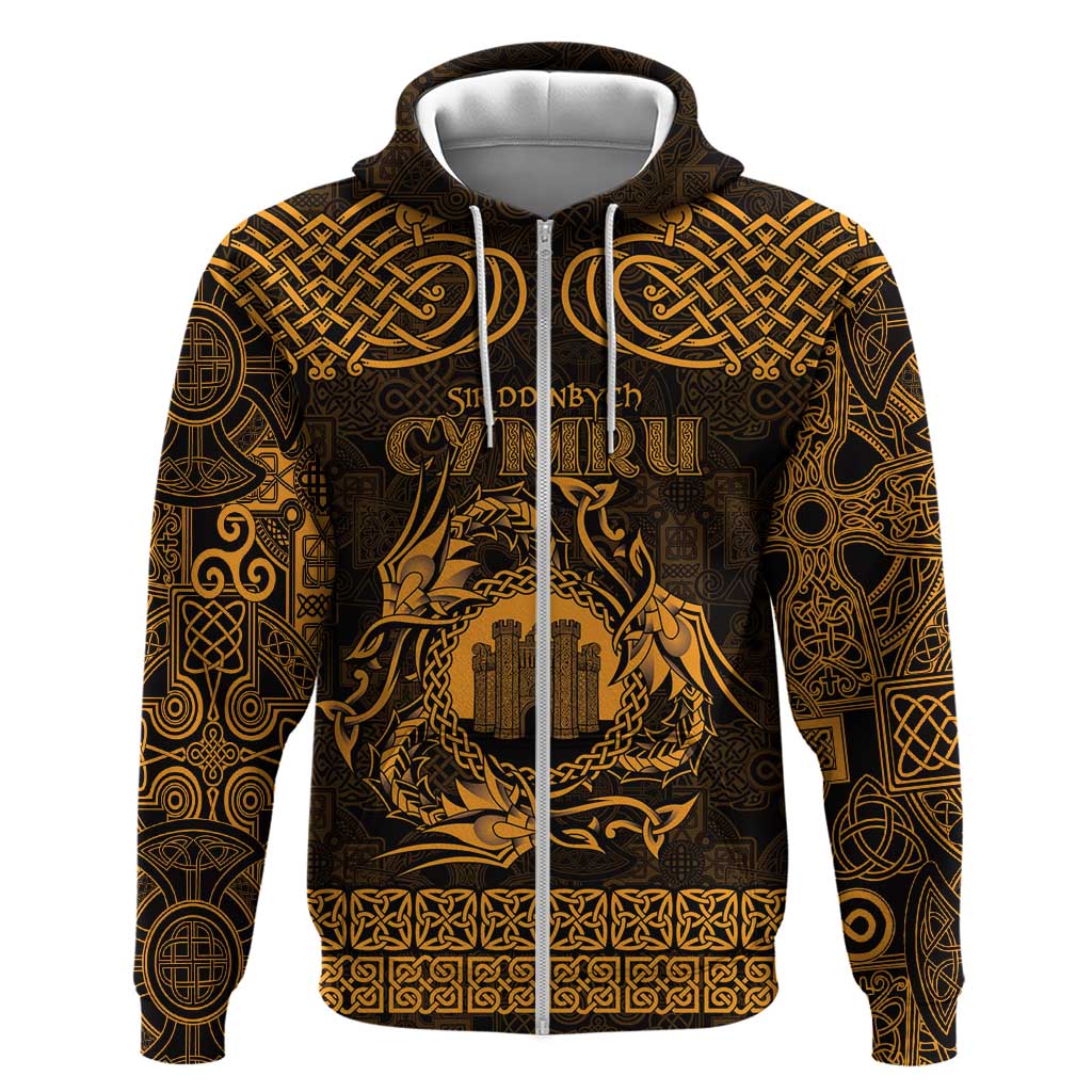 Personalized Denbighshire Sir Ddinbych Hoodie Gold Gatehouse Denbigh Castle Celtic-inspired LT9