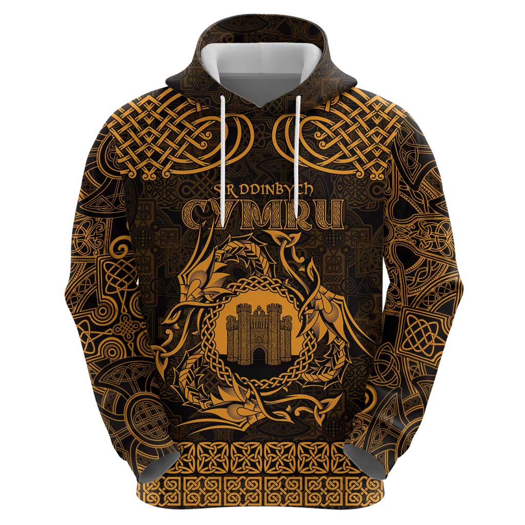 Personalized Denbighshire Sir Ddinbych Hoodie Gold Gatehouse Denbigh Castle Celtic-inspired LT9
