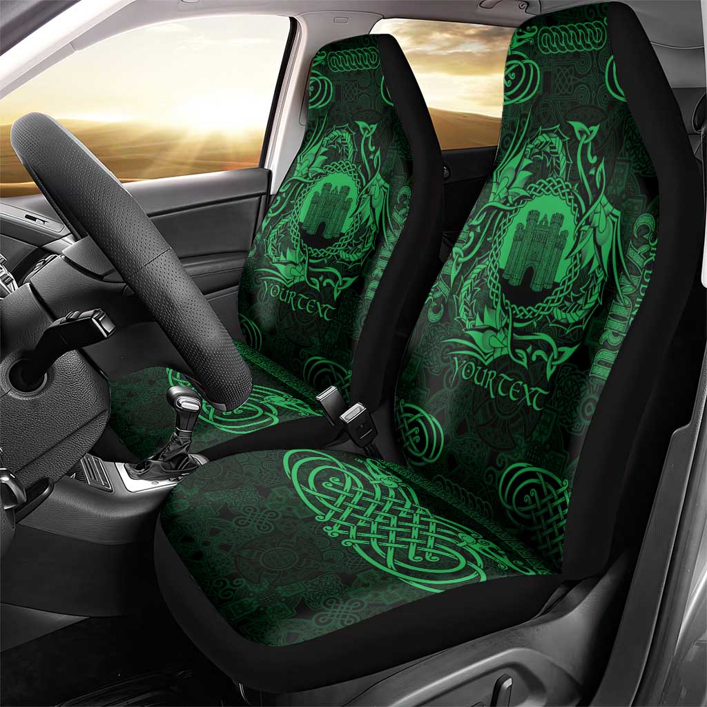 Personalized Denbighshire Sir Ddinbych Car Seat Cover Green Gatehouse Denbigh Castle Celtic-inspired LT9
