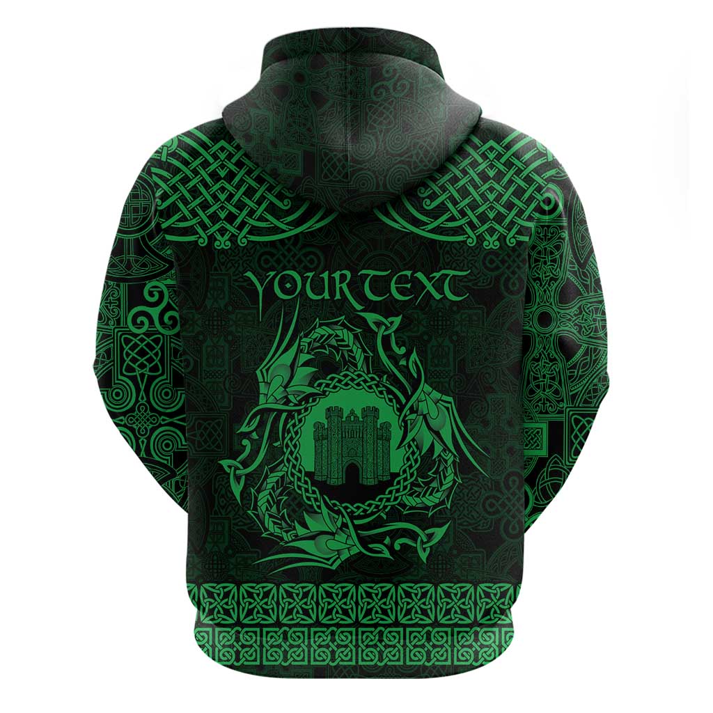 Personalized Denbighshire Sir Ddinbych Hoodie Green Gatehouse Denbigh Castle Celtic-inspired LT9