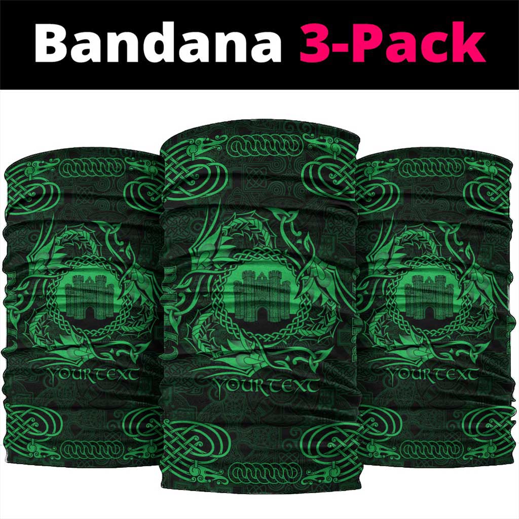 Personalized Denbighshire Sir Ddinbych Neck Gaiter Green Gatehouse Denbigh Castle Celtic-inspired LT9