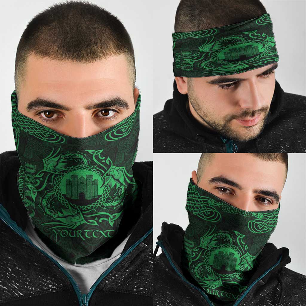 Personalized Denbighshire Sir Ddinbych Neck Gaiter Green Gatehouse Denbigh Castle Celtic-inspired LT9