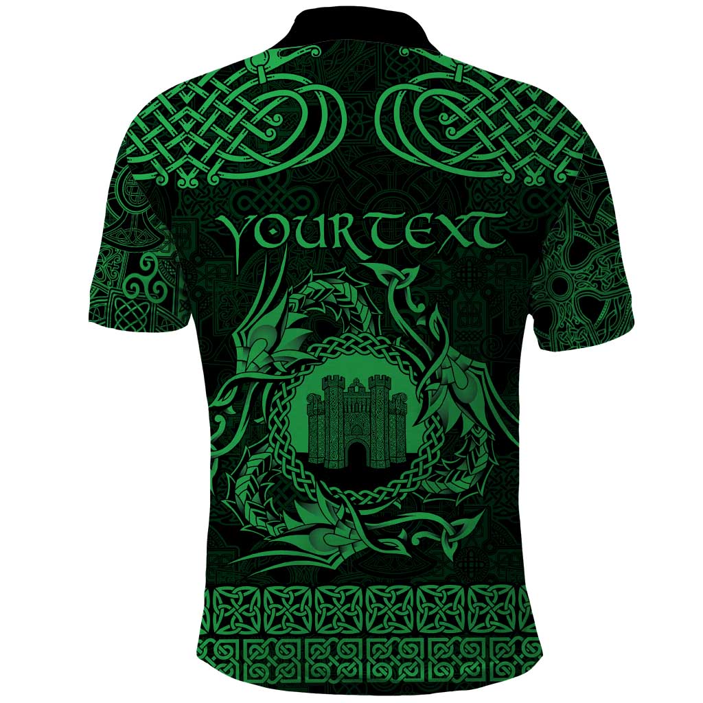 Personalized Denbighshire Sir Ddinbych Polo Shirt Green Gatehouse Denbigh Castle Celtic-inspired LT9