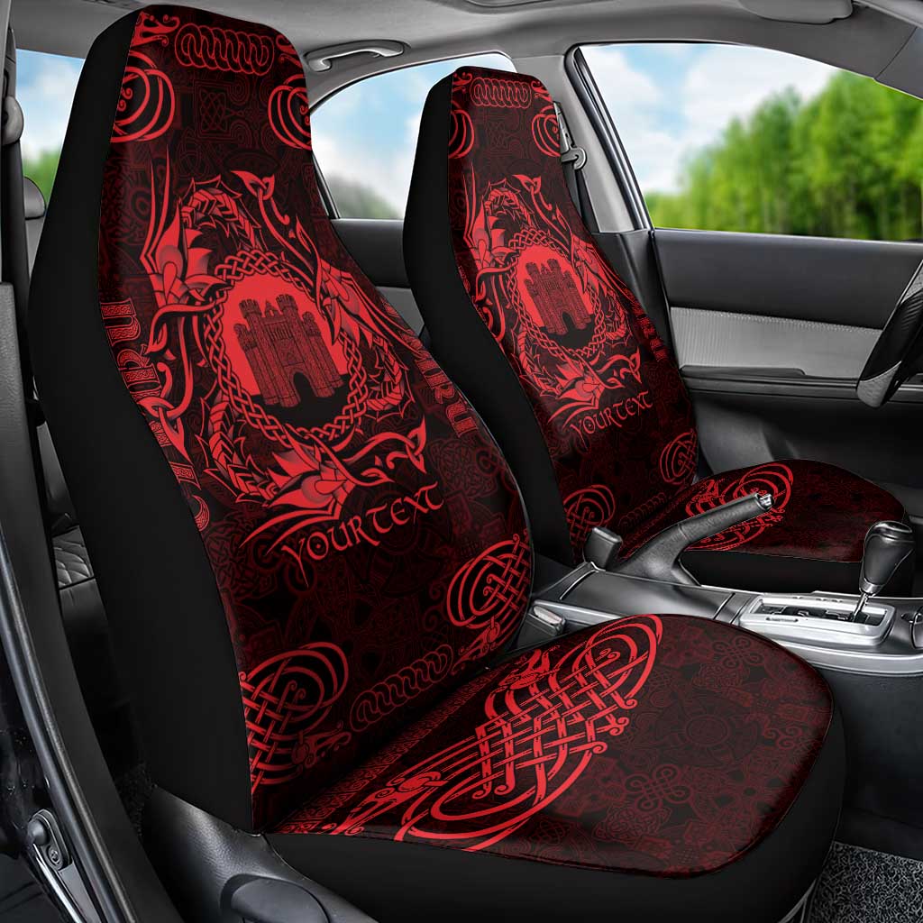 Personalized Denbighshire Sir Ddinbych Car Seat Cover Red Gatehouse Denbigh Castle Celtic-inspired LT9
