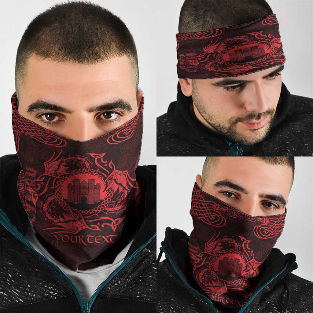 Personalized Denbighshire Sir Ddinbych Neck Gaiter Red Gatehouse Denbigh Castle Celtic-inspired LT9