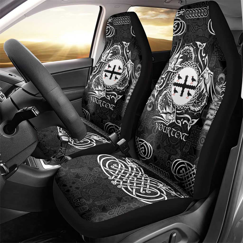 Personalized Flintshire Sir y Fflint Car Seat Cover Black Four Choughs Celtic-inspired LT9