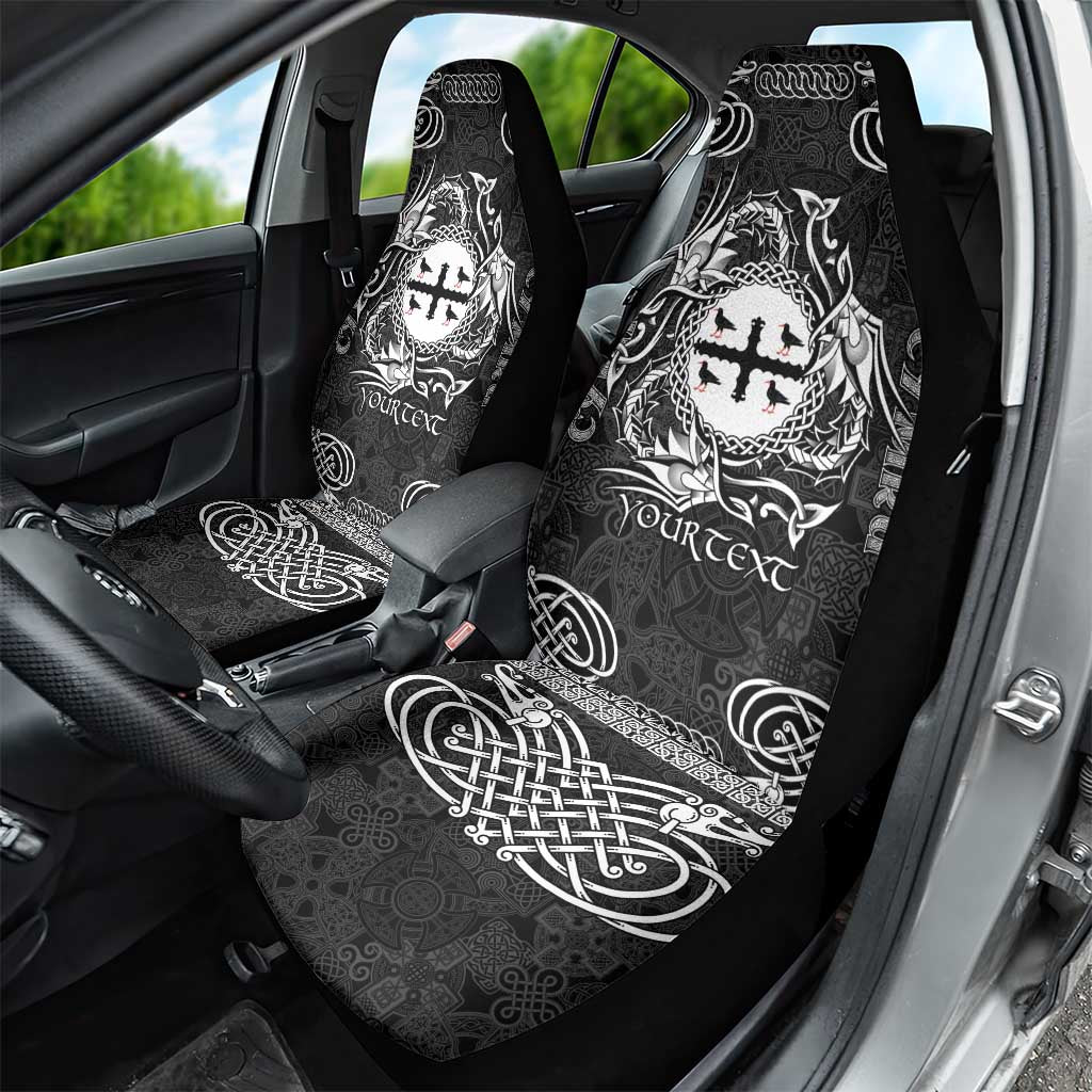 Personalized Flintshire Sir y Fflint Car Seat Cover Black Four Choughs Celtic-inspired LT9