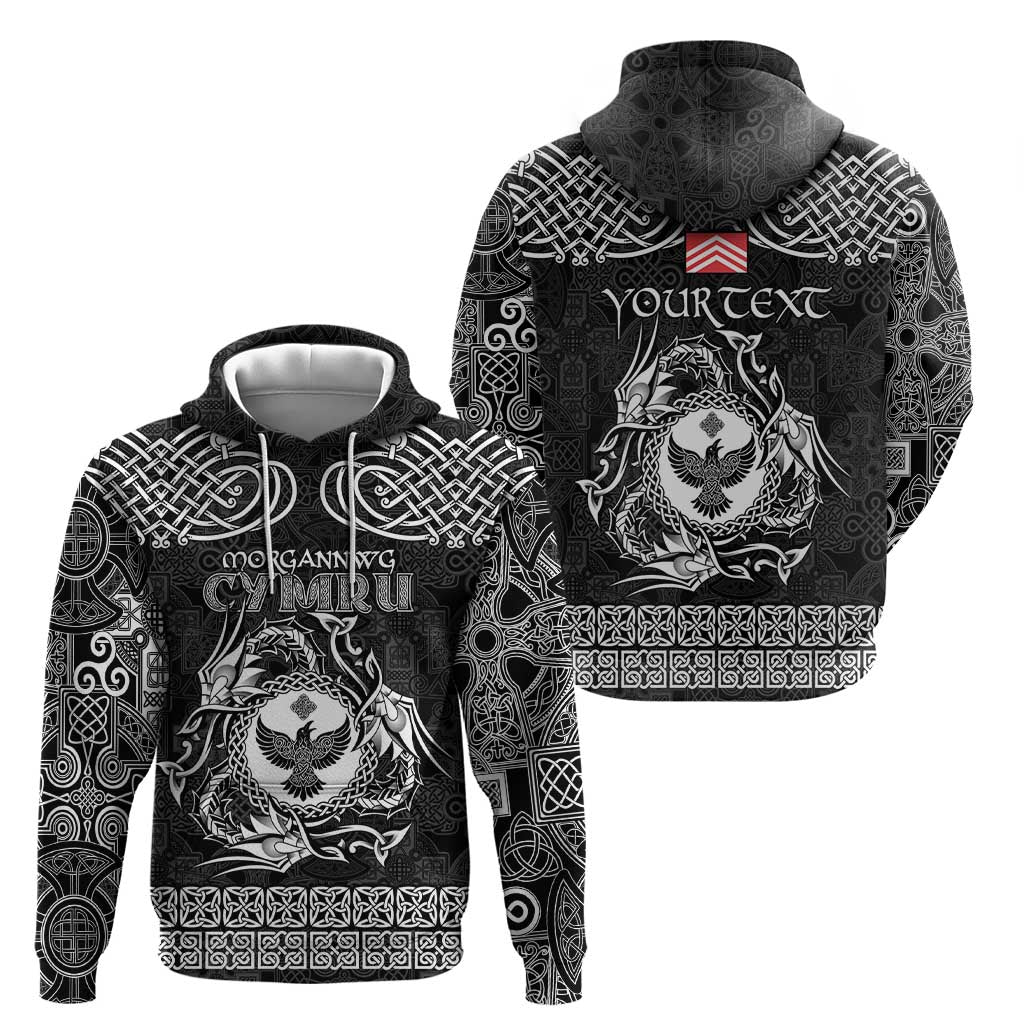 Personalized Glamorgan Morgannwg Hoodie Black Raven Celtic-inspired LT9