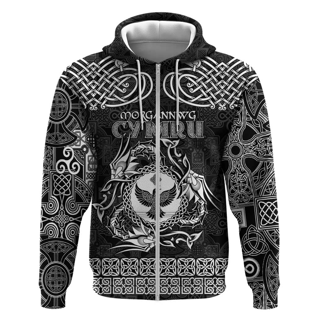 Personalized Glamorgan Morgannwg Hoodie Black Raven Celtic-inspired LT9