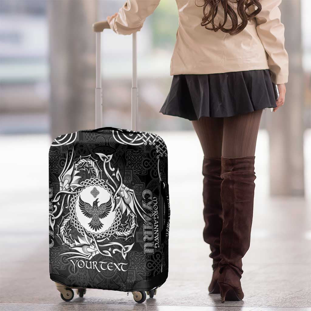 Personalized Glamorgan Morgannwg Luggage Cover Black Raven Celtic-inspired LT9