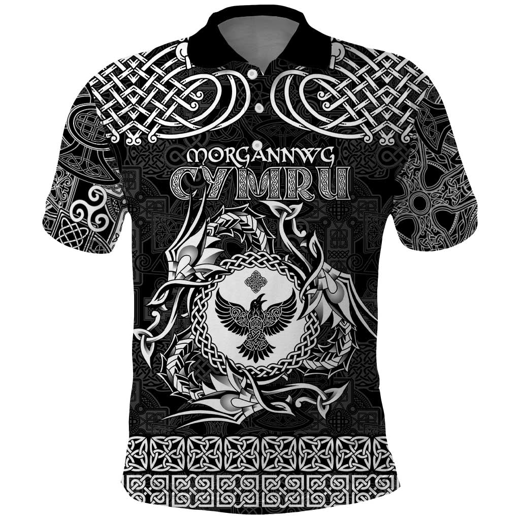 Personalized Glamorgan Morgannwg Polo Shirt Black Raven Celtic-inspired LT9