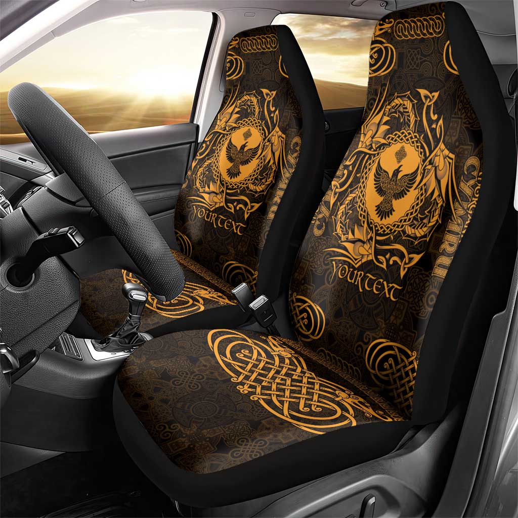 Personalized Glamorgan Morgannwg Car Seat Cover Gold Raven Celtic-inspired LT9