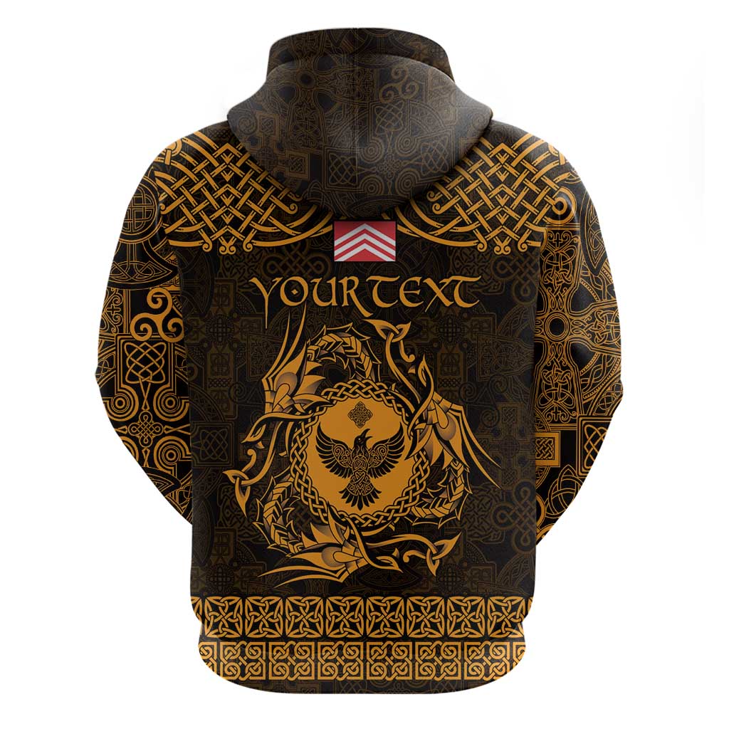 Personalized Glamorgan Morgannwg Hoodie Gold Raven Celtic-inspired LT9