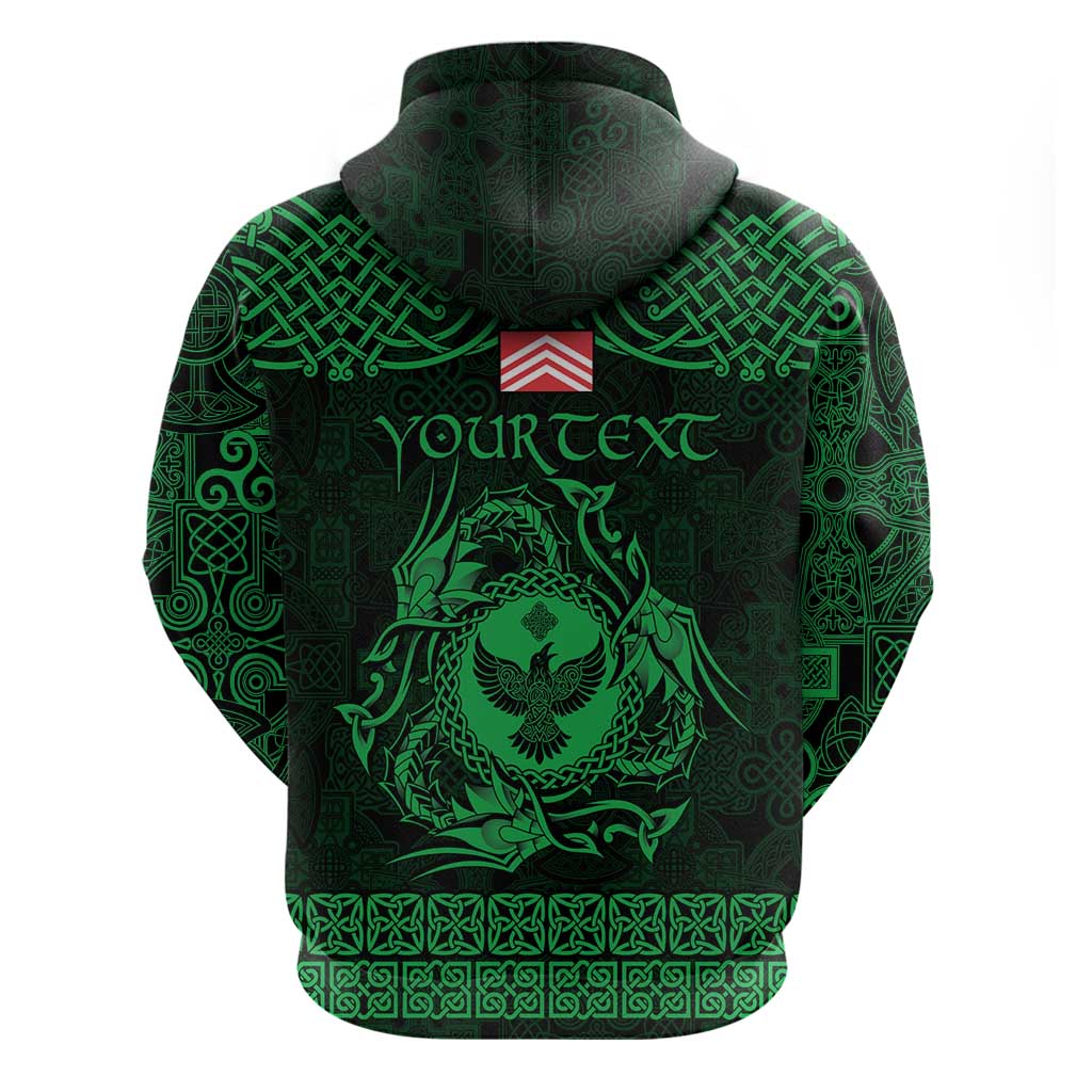 Personalized Glamorgan Morgannwg Hoodie Green Raven Celtic-inspired LT9