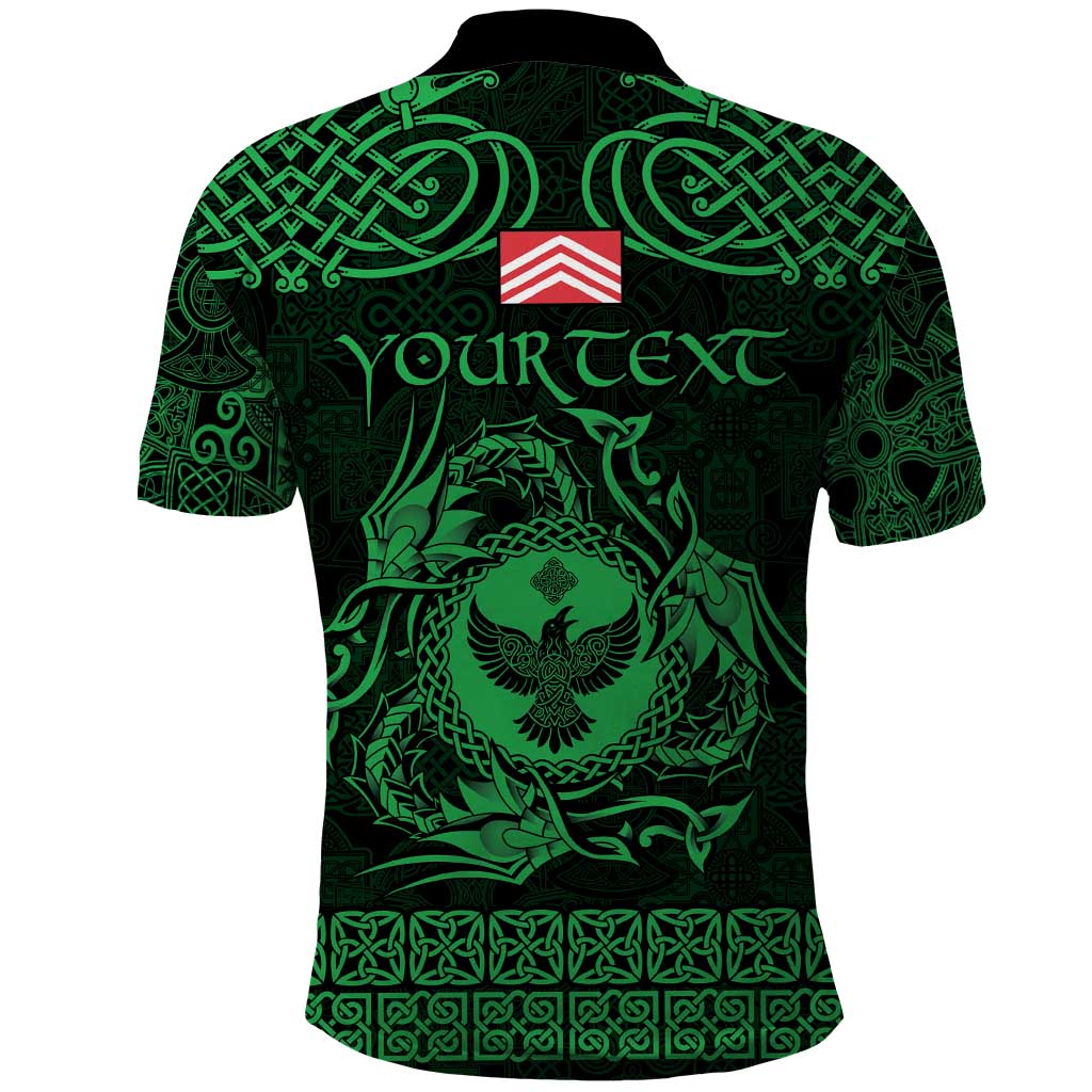 Personalized Glamorgan Morgannwg Polo Shirt Green Raven Celtic-inspired LT9