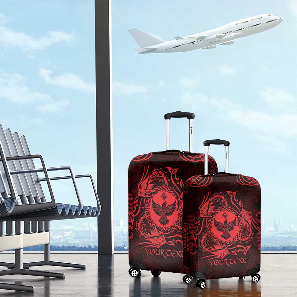 Personalized Glamorgan Morgannwg Luggage Cover Red Raven Celtic-inspired LT9