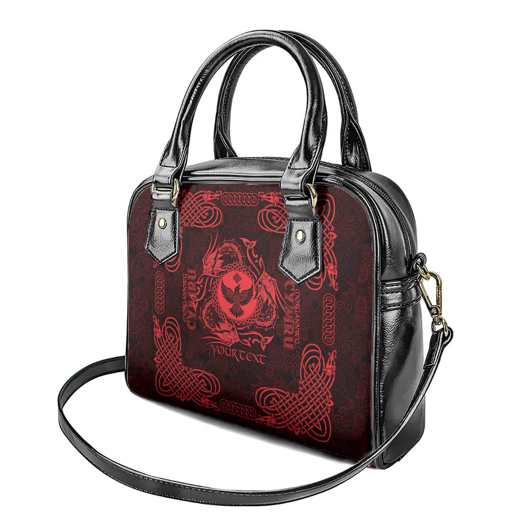 Personalized Glamorgan Morgannwg Shoulder Handbag Red Raven Celtic-inspired LT9