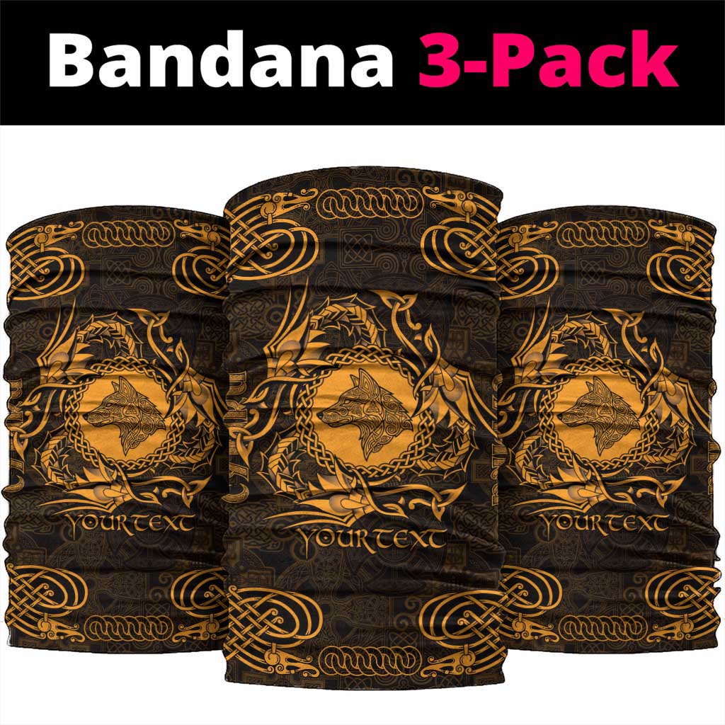 Personalized Merionethshire Meirionnydd Neck Gaiter Gold Wolf Celtic-inspired LT9