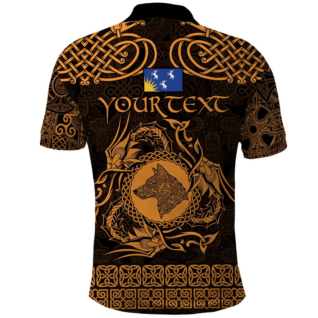 Personalized Merionethshire Meirionnydd Polo Shirt Gold Wolf Celtic-inspired LT9