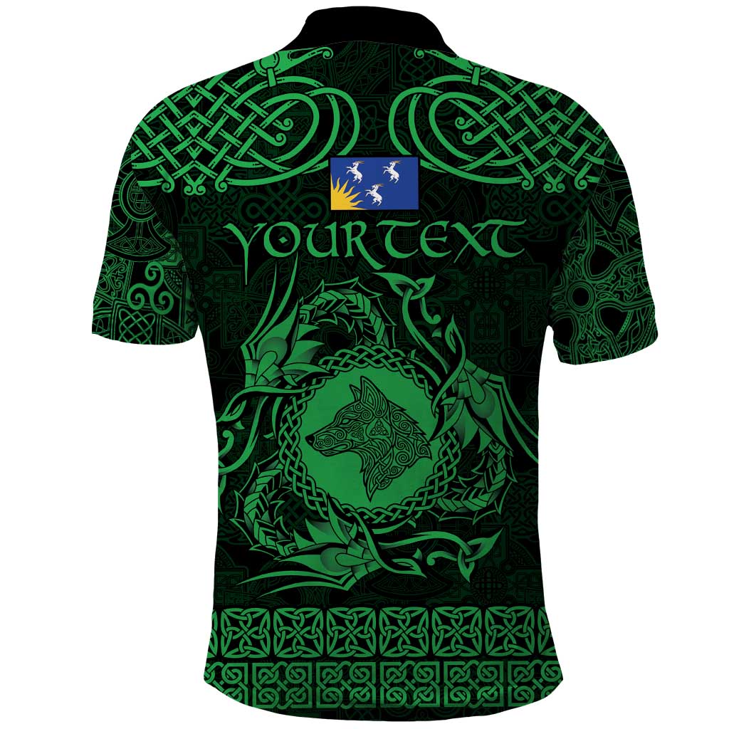 Personalized Merionethshire Meirionnydd Polo Shirt Green Wolf Celtic-inspired LT9