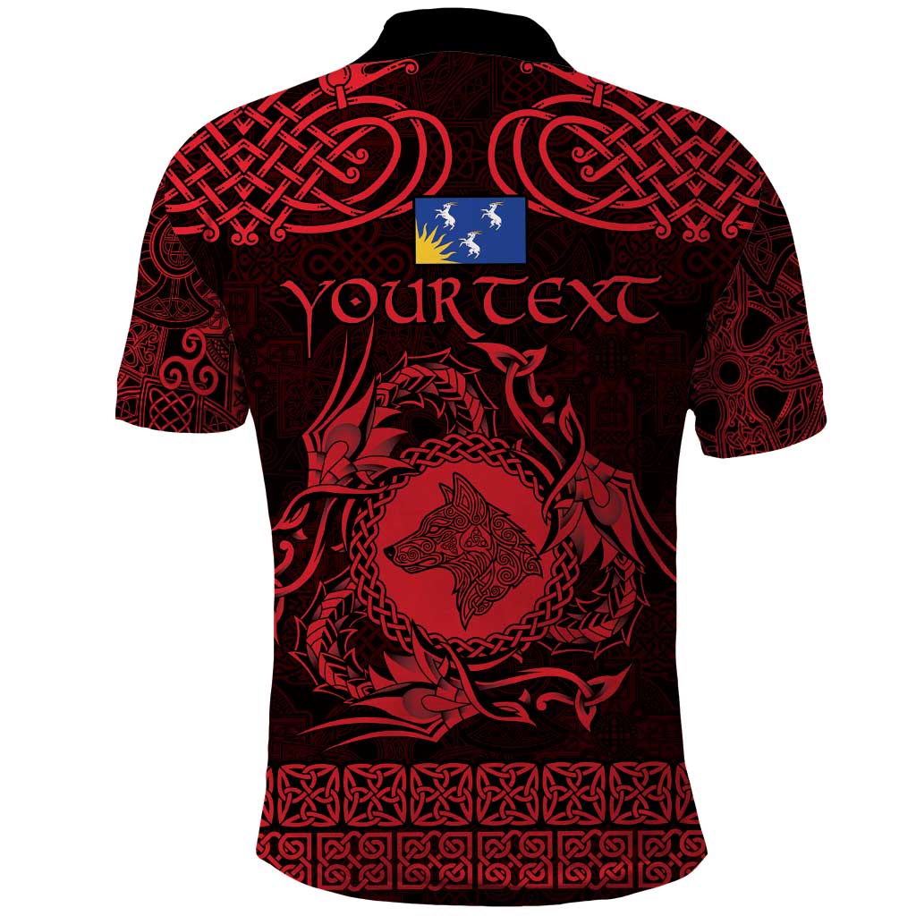 Personalized Merionethshire Meirionnydd Polo Shirt Red Wolf Celtic-inspired LT9