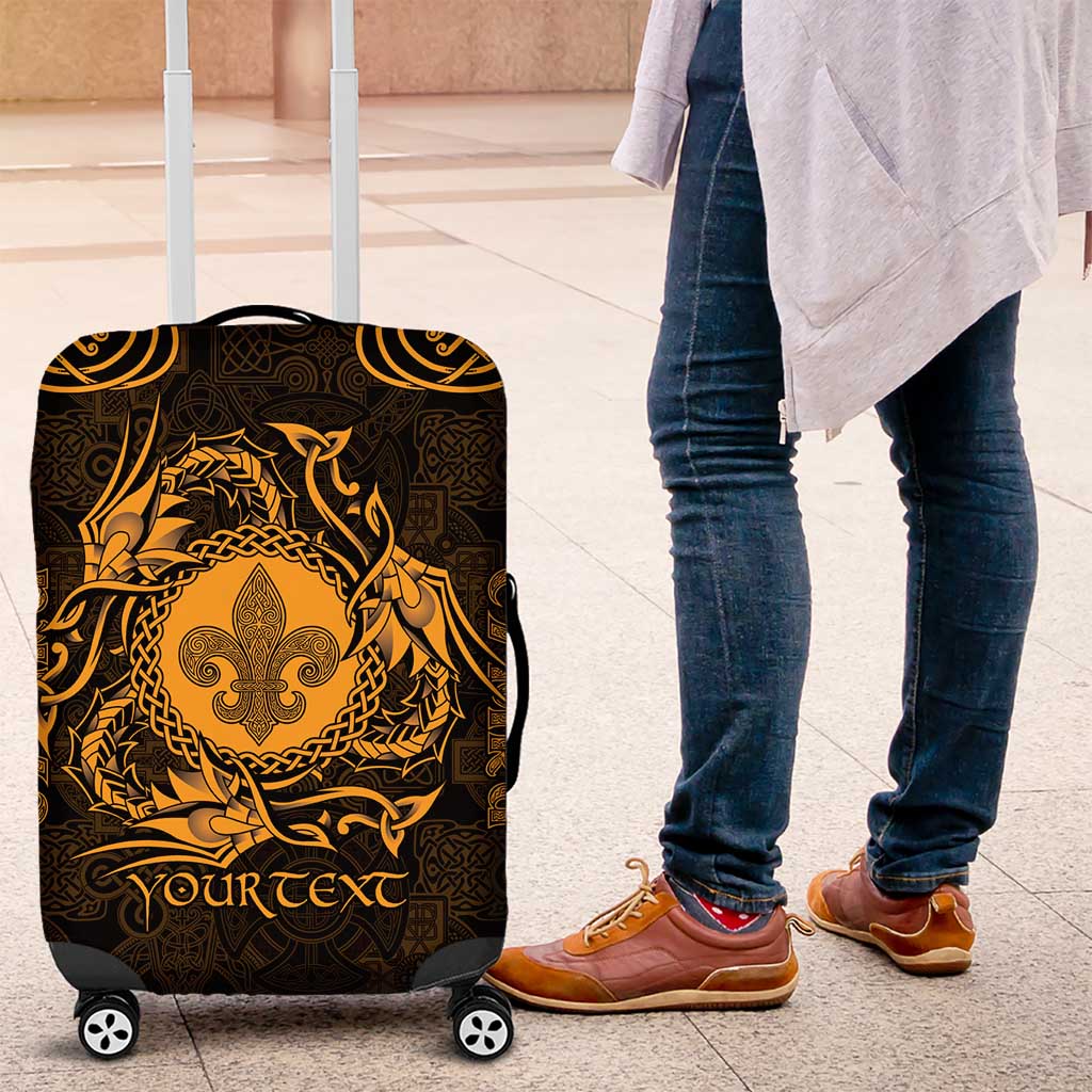 Personalized Monmouthshire Sir Fynwy Luggage Cover Gold Fleur-de-lis Celtic-inspired LT9