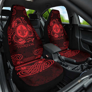 Personalized Monmouthshire Sir Fynwy Car Seat Cover Red Fleur-de-lis Celtic-inspired LT9