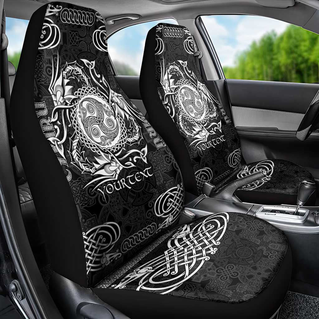 Personalized Montgomeryshire Sir Drefaldwyn Car Seat Cover Black Water Triskele Celtic-inspired LT9