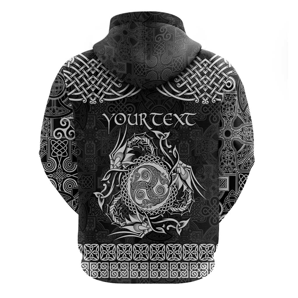 Personalized Montgomeryshire Sir Drefaldwyn Hoodie Black Water Triskele Celtic-inspired LT9