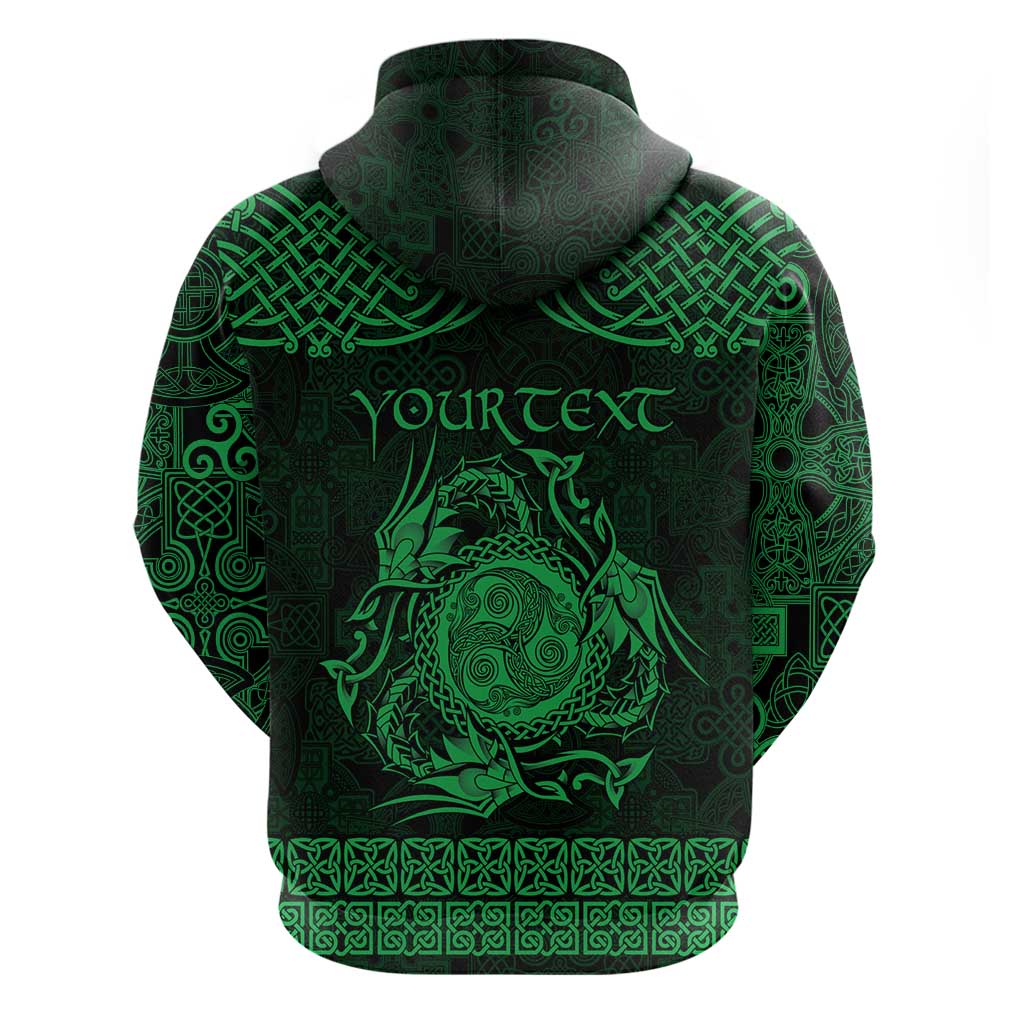 Personalized Montgomeryshire Sir Drefaldwyn Hoodie Green Water Triskele Celtic-inspired LT9