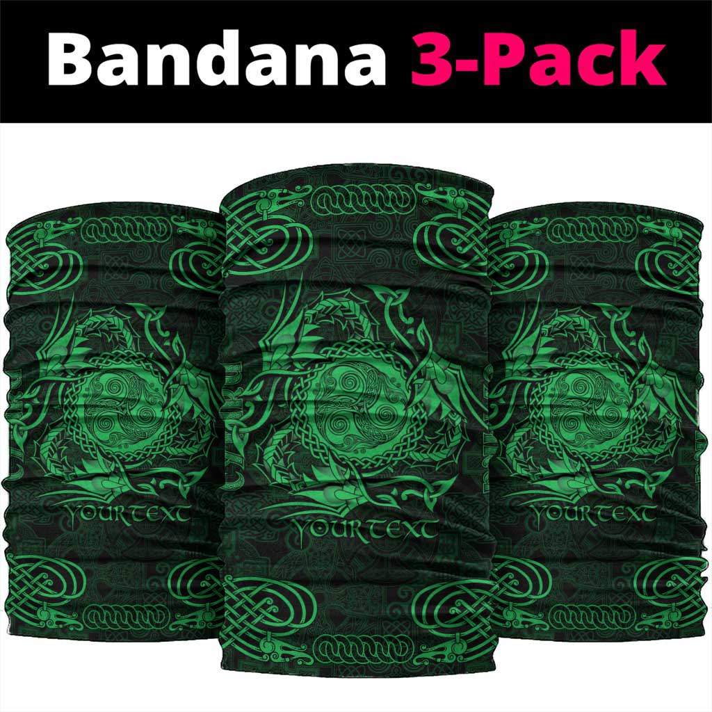 Personalized Montgomeryshire Sir Drefaldwyn Neck Gaiter Green Water Triskele Celtic-inspired LT9