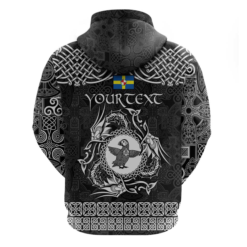 Personalized Pembrokeshire Sir Benfro Hoodie Black Puffin Celtic-inspired LT9