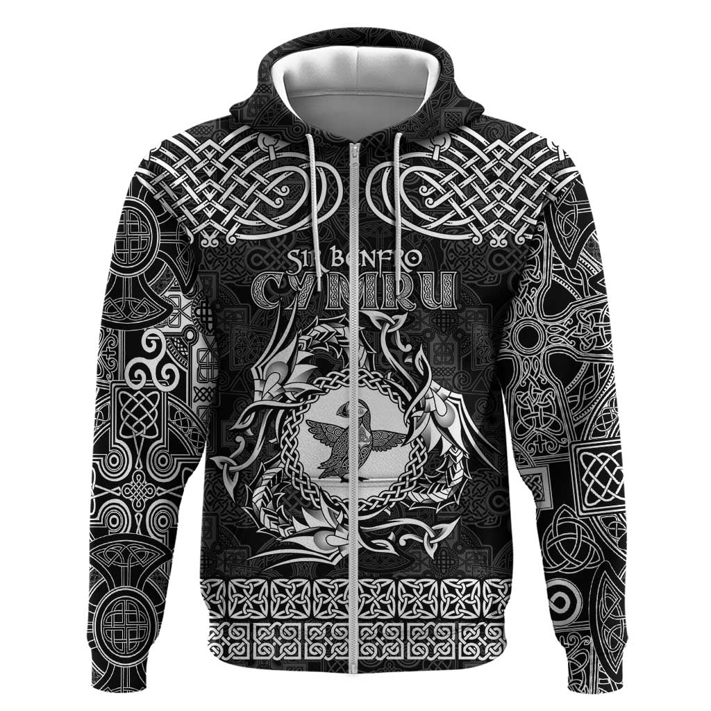 Personalized Pembrokeshire Sir Benfro Hoodie Black Puffin Celtic-inspired LT9