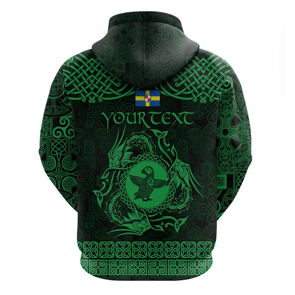 Personalized Pembrokeshire Sir Benfro Hoodie Green Puffin Celtic-inspired LT9