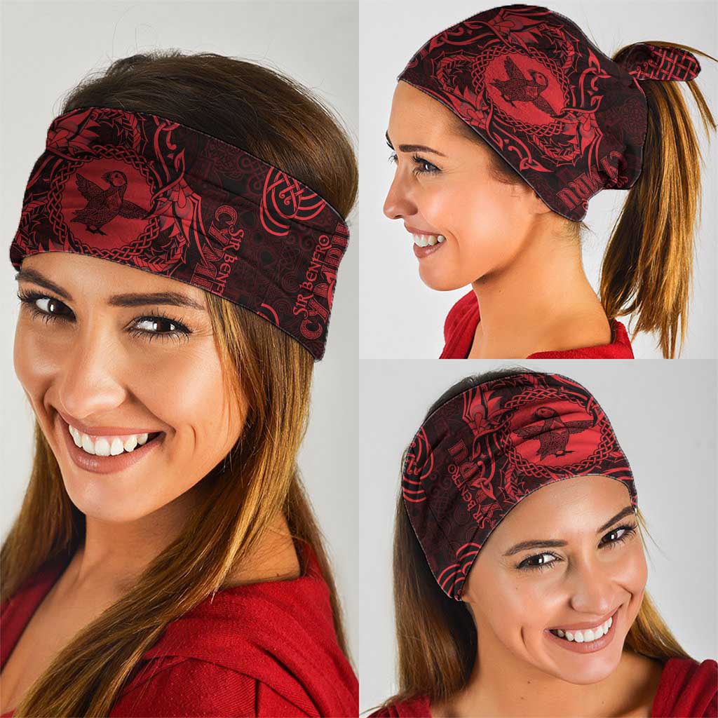 Personalized Pembrokeshire Sir Benfro Neck Gaiter Red Puffin Celtic-inspired LT9