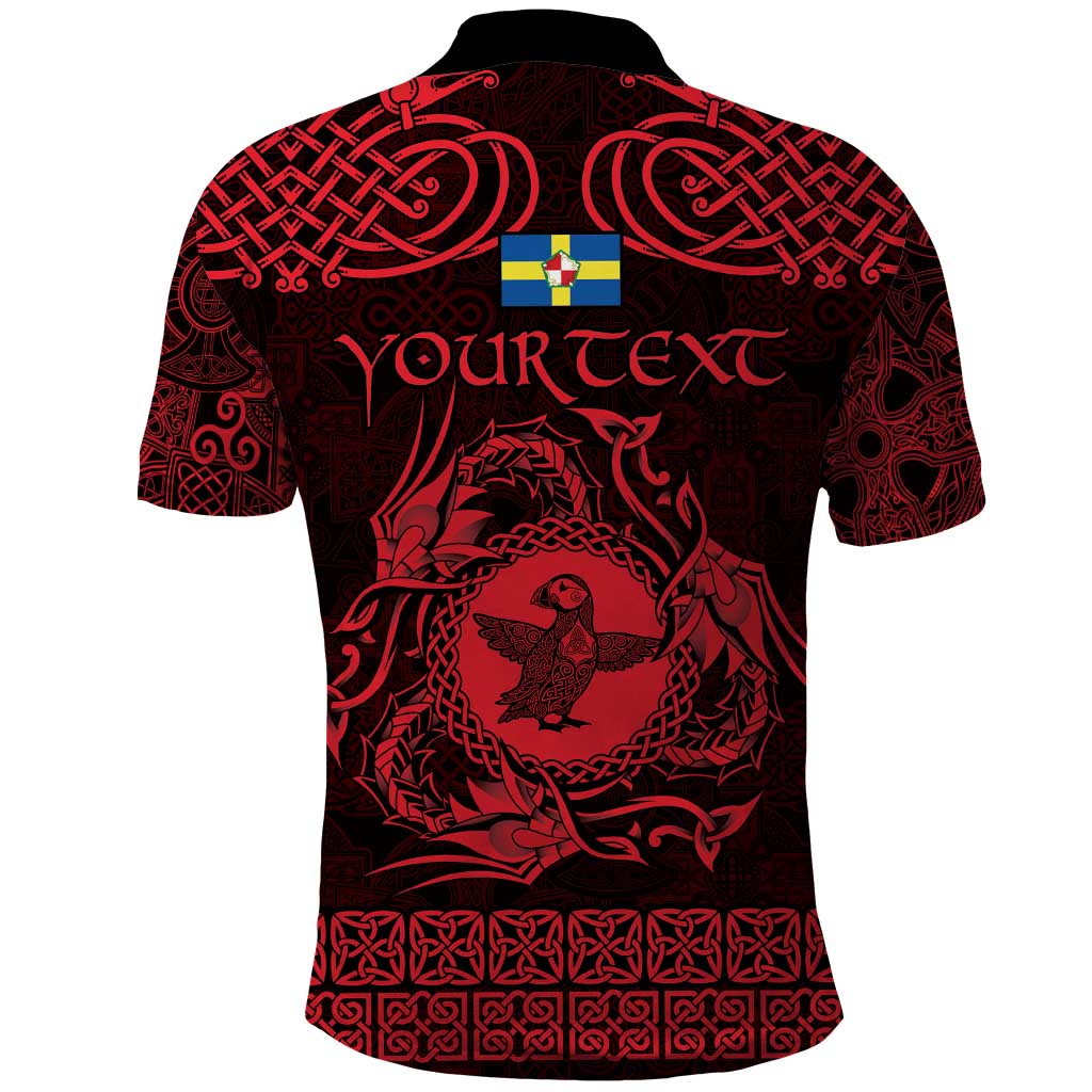 Personalized Pembrokeshire Sir Benfro Polo Shirt Red Puffin Celtic-inspired LT9