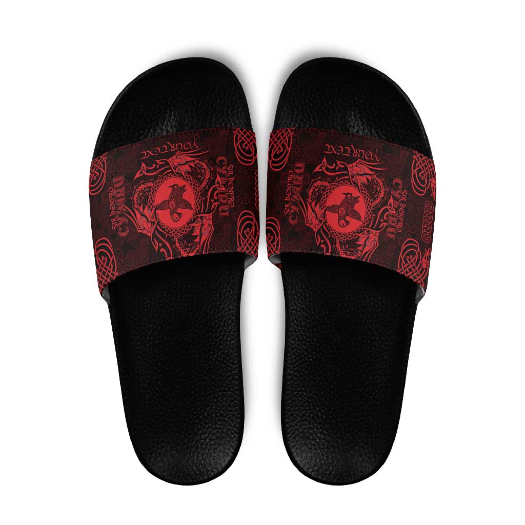 Personalized Pembrokeshire Sir Benfro Slide Sandals Red Puffin Celtic-inspired LT9