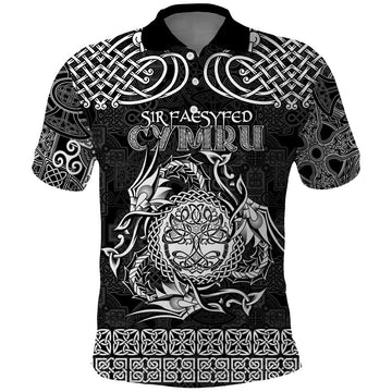 Personalized Radnorshire Sir Faesyfed Polo Shirt Black Oak Tree Of Life Celtic-inspired LT9